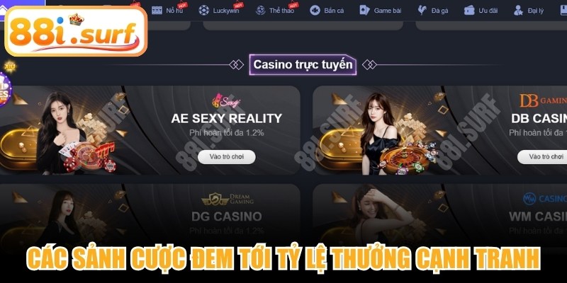 Các sảnh cược đem tới những tỷ lệ thưởng vô cùng cạnh tranh