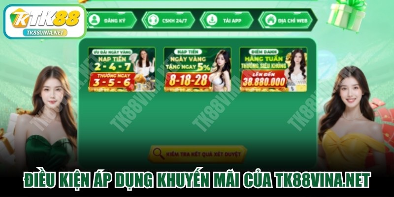 Điều kiện áp dụng khuyến mãi của tk88vina.net 