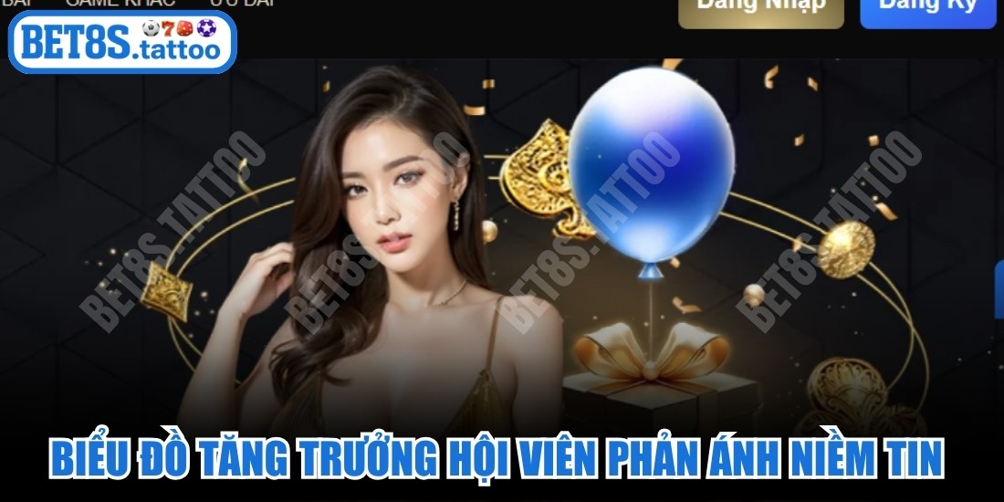 Biểu đồ tăng trưởng hội viên tại BET8S phản ánh niềm tin từ cộng đồng